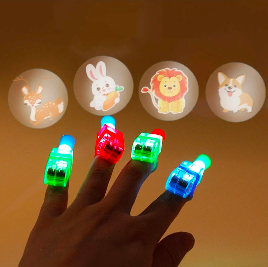 Finger Light Up Lamp Ring Glow Party Night Club Dazzling Beams Laser Flashing Finger Rings Toy Gift